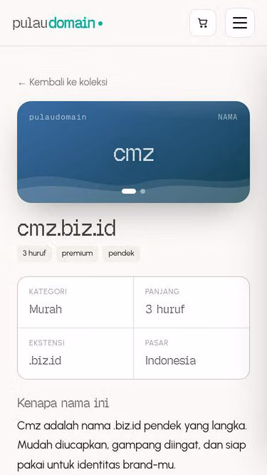 Screenshot of cmz.biz.id