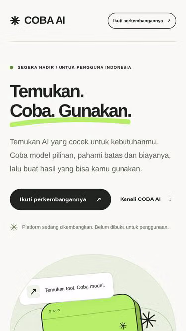 Screenshot of coba.ai.id