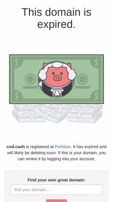 Screenshot of cod.cash