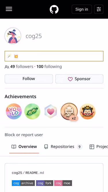 Screenshot of cog.moe