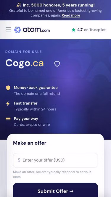Screenshot of cogo.ca