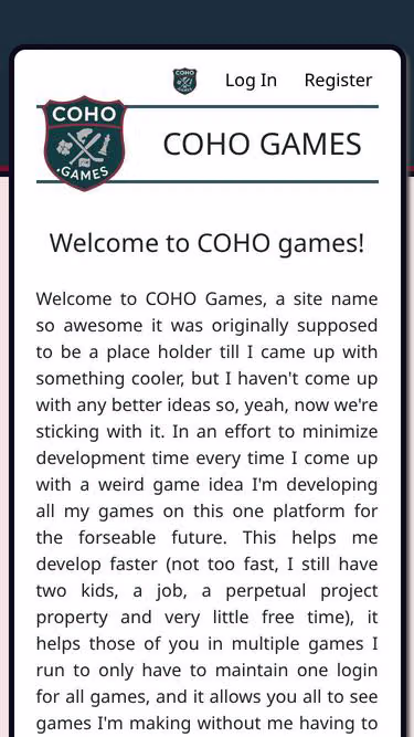 Screenshot of coho.games