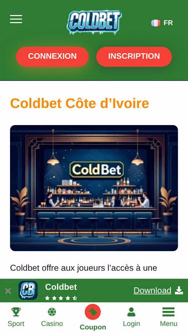 Screenshot of coldbet.ci