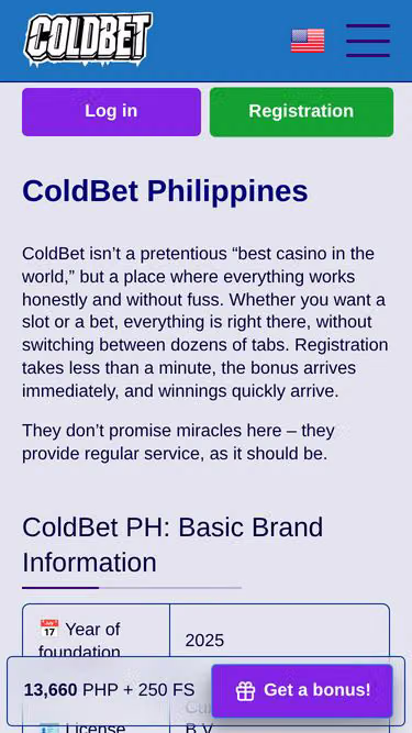 Screenshot of coldbet.ph