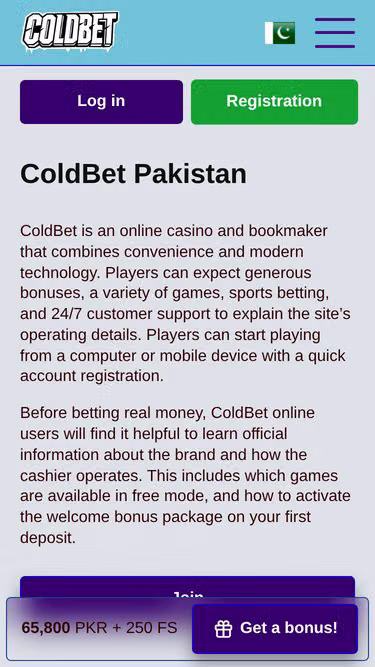 Screenshot of coldbet.pk