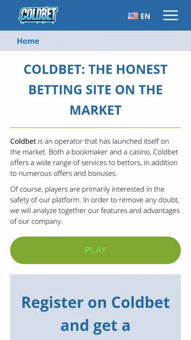 Screenshot of coldbet.tz