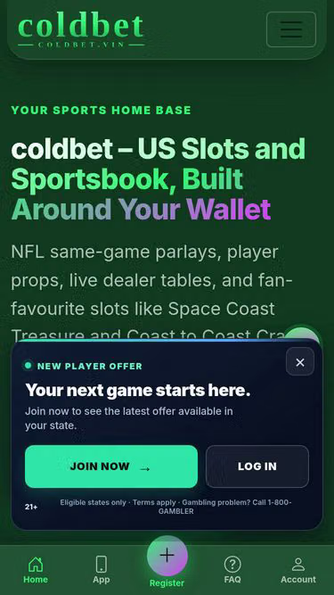 Screenshot of coldbet.vin