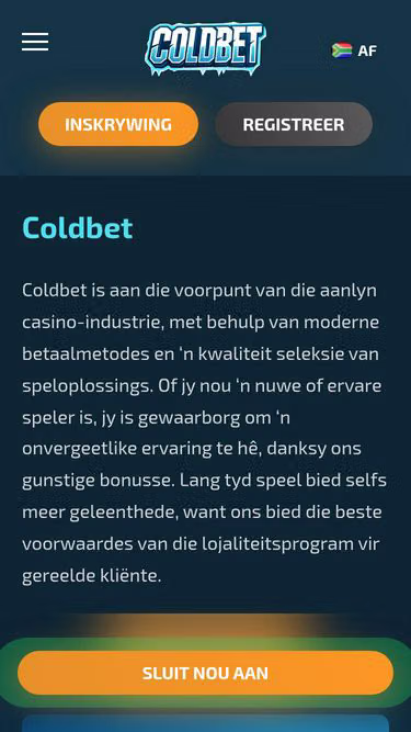 Screenshot of coldbet.web.za