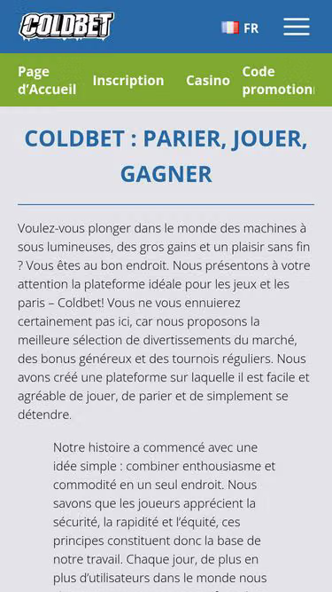 Screenshot of coldbet.xyz