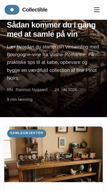 Screenshot of collectible.dk