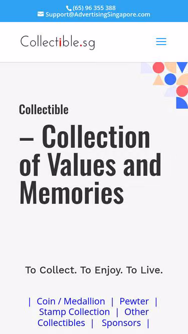 Screenshot of collectible.sg