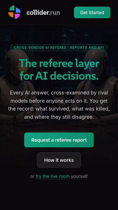 Screenshot of collider.run