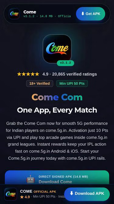 Screenshot of come.5g.in