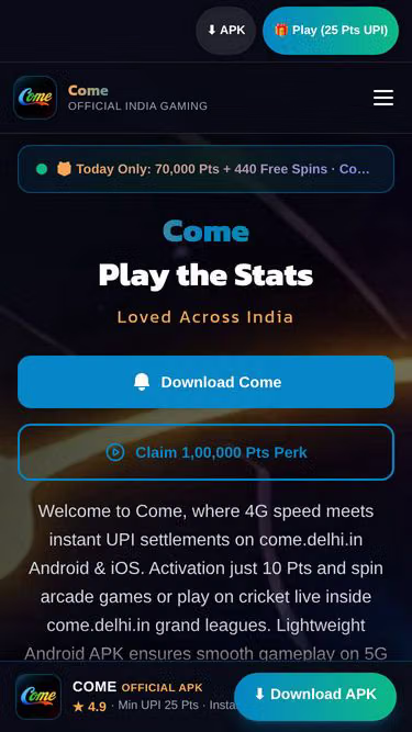 Screenshot of come.delhi.in