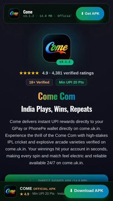 Screenshot of come.uk.in