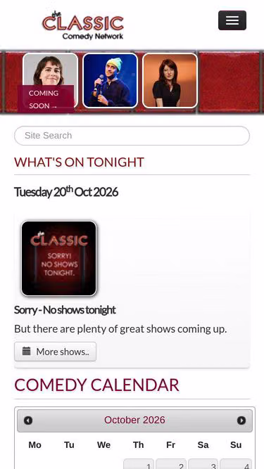 Screenshot of comedy.co.nz
