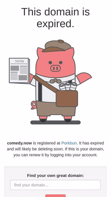 Screenshot of comedy.now
