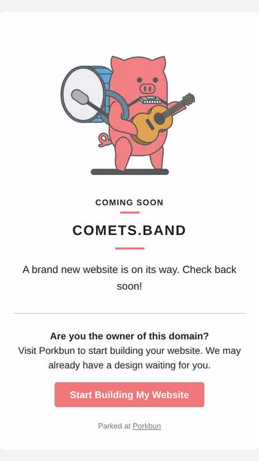 Screenshot of comets.band