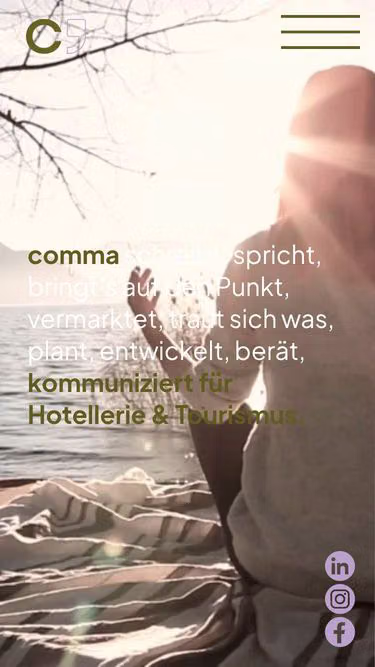 Screenshot of comma.info