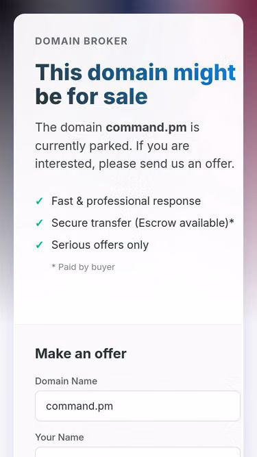 Screenshot of command.pm