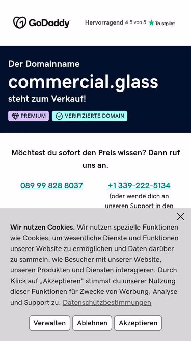 Screenshot of commercial.glass