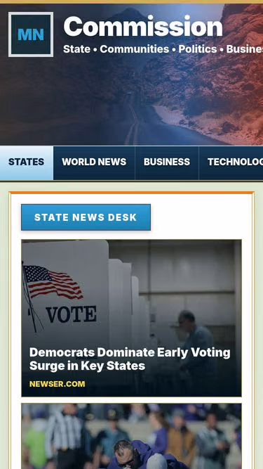 Screenshot of commission.us