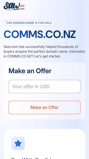 Screenshot of comms.co.nz