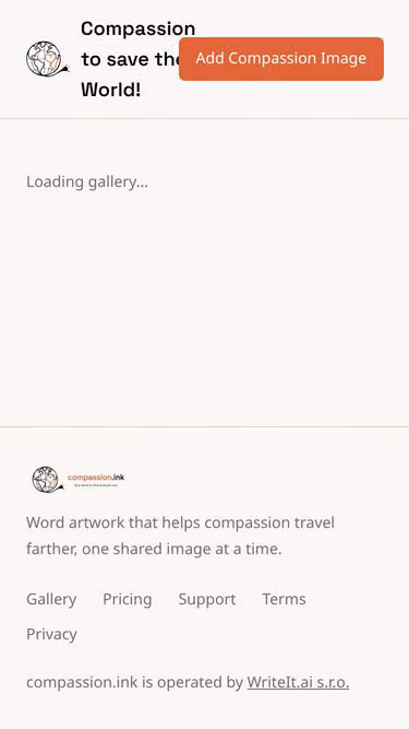 Screenshot of compassion.ink