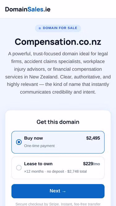 Screenshot of compensation.co.nz