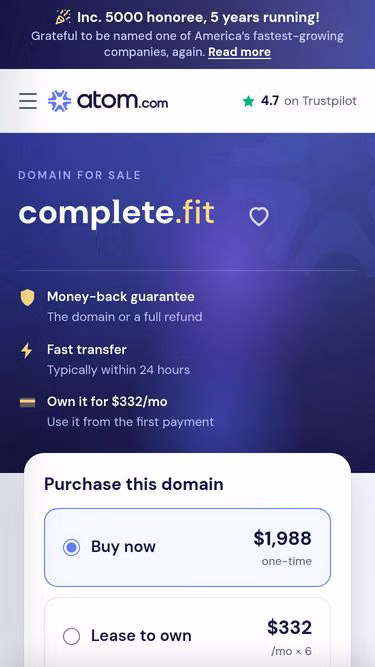 Screenshot of complete.fit