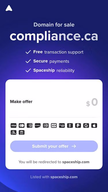Screenshot of compliance.ca