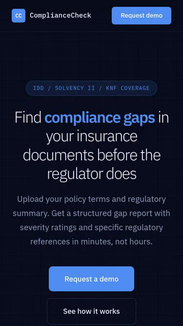 Screenshot of compliance.insure