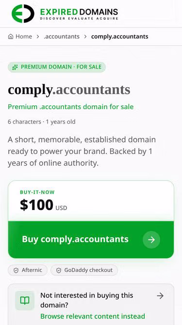 Screenshot of comply.accountants
