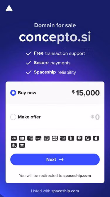Screenshot of concepto.si