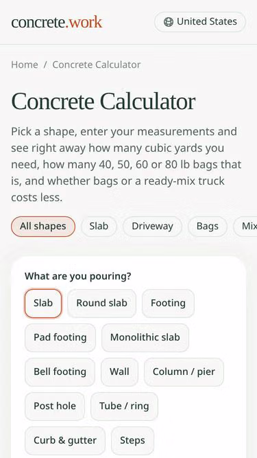 Screenshot of concrete.work