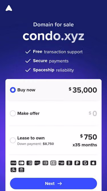 Screenshot of condo.xyz