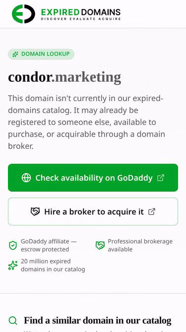 Screenshot of condor.marketing