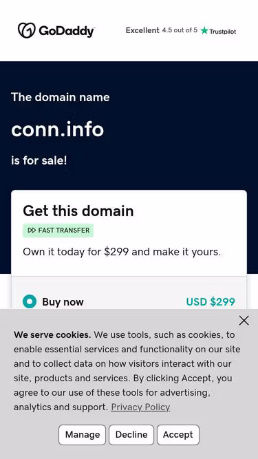 Screenshot of conn.info