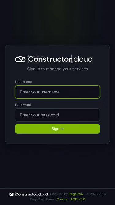 Screenshot of constructor.cloud