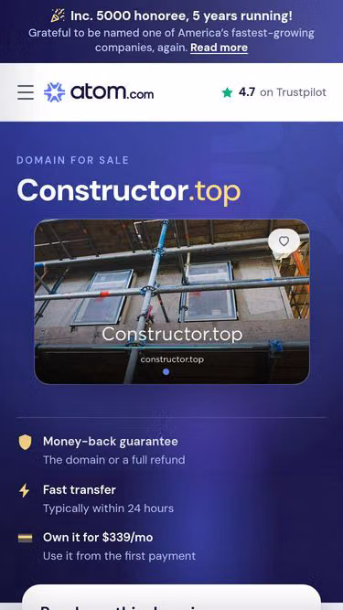 Screenshot of constructor.top