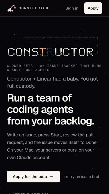 Screenshot of constructor.works