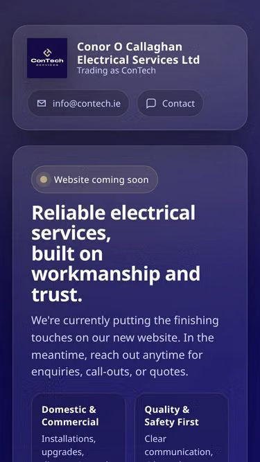 Screenshot of contech.ie