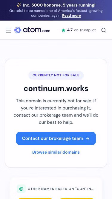 Screenshot of continuum.works