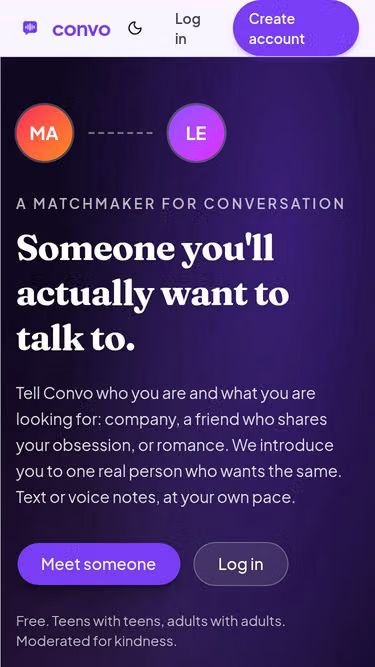 Screenshot of convo.earth