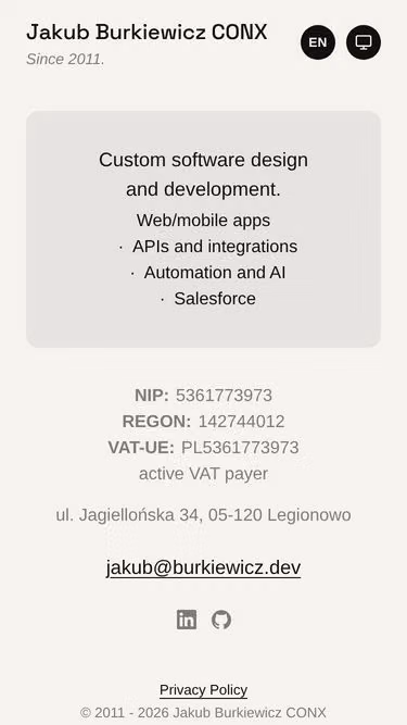 Screenshot of conx.pl