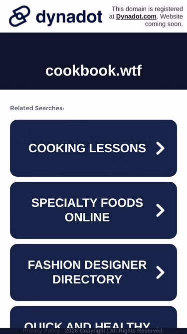 Screenshot of cookbook.wtf