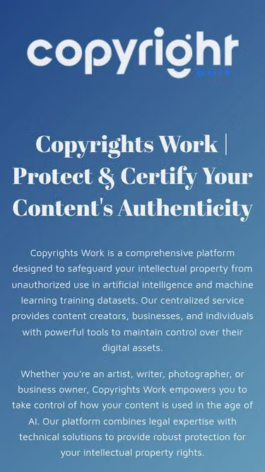 Screenshot of copyrights.work