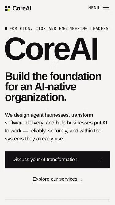 Screenshot of coreai.dk