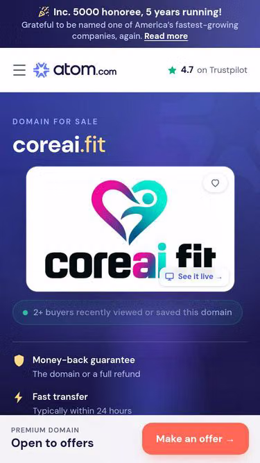 Screenshot of coreai.fit