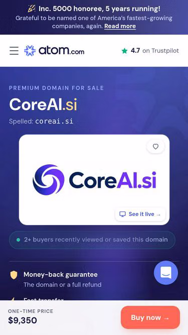 Screenshot of coreai.si